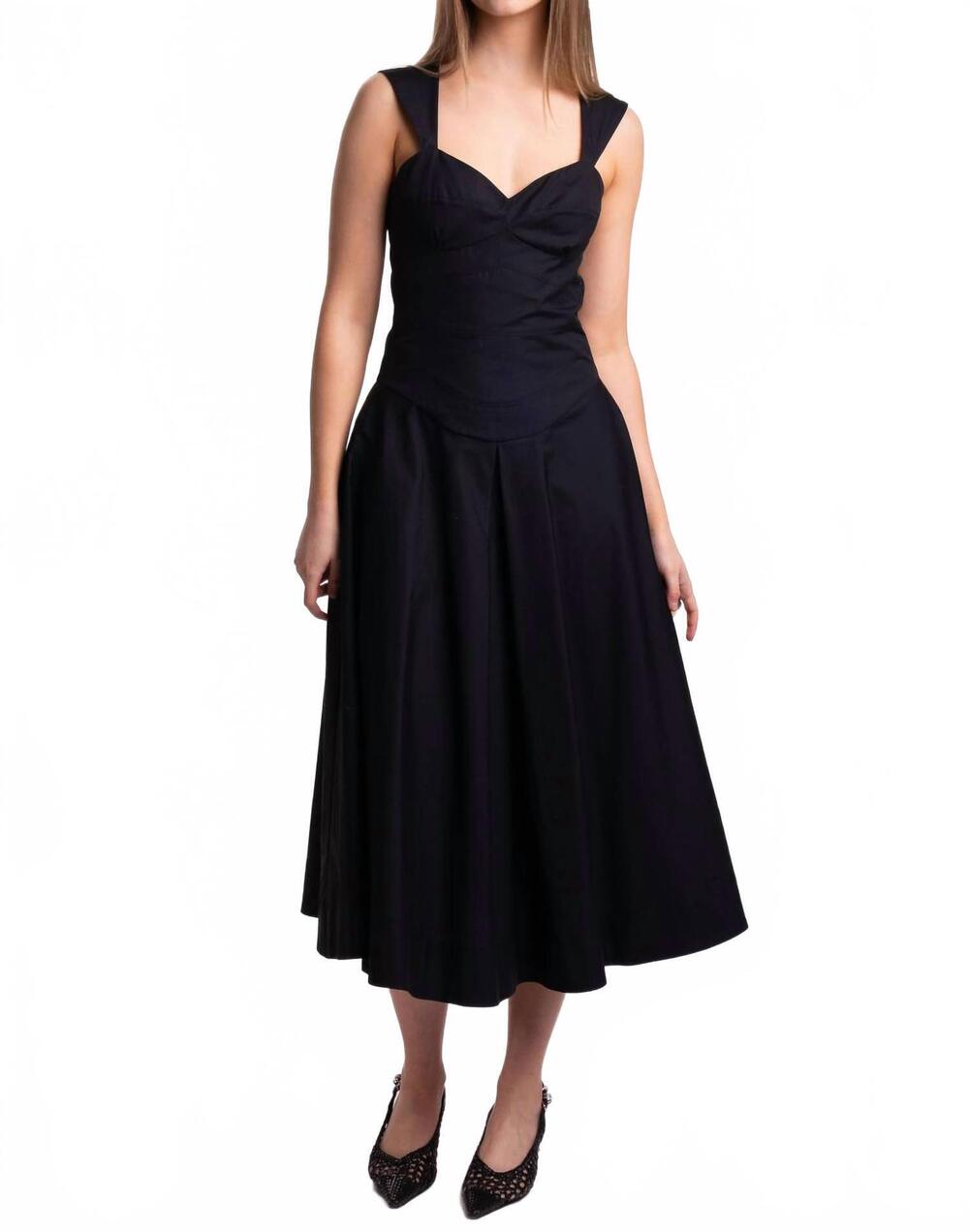 NEW BEATRICE .B wide strap timeless midi dress in black